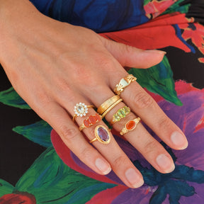 Floral Initial Signet ring